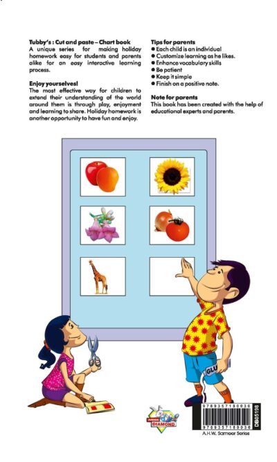 Cut and Paste Activity Book for Kids | Picture Book for Kids | Fruits, Vegetables, Balance Diet & Vitamins, Plants and Trees, Flowers, Wild Animals-10010