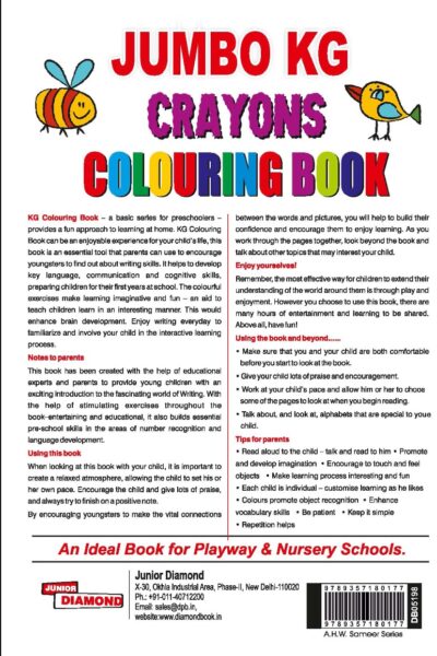 Jumbo KG Crayons Colouring Book | Coloring Book for Kids | Activity Book for Kids-10045