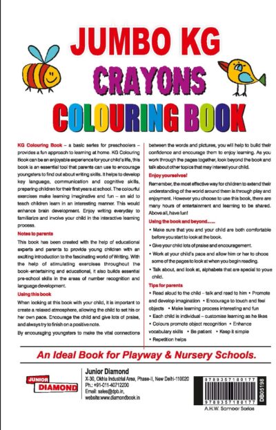 Jumbo KG Crayons Colouring Book | Coloring Book for Kids | Activity Book for Kids-10045