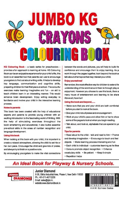 Jumbo KG Crayons Colouring Book | Coloring Book for Kids | Activity Book for Kids-10045