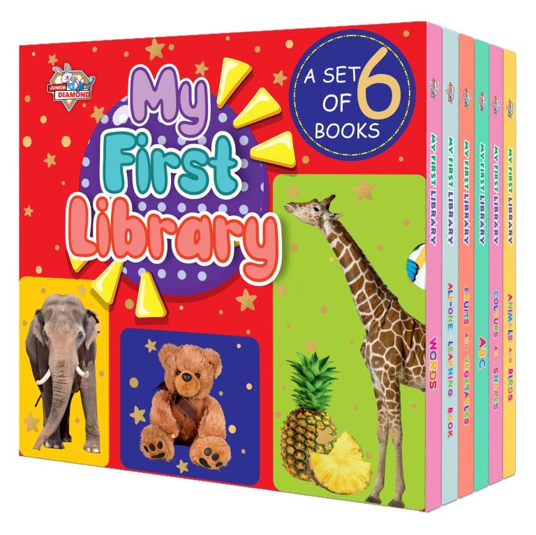 My First Library - Boxset of 6 Early learning Books for Kids - Alphabets, Animals, Birds, Words, Fruits, Vegetables, Colours, Shapes and All in One-0