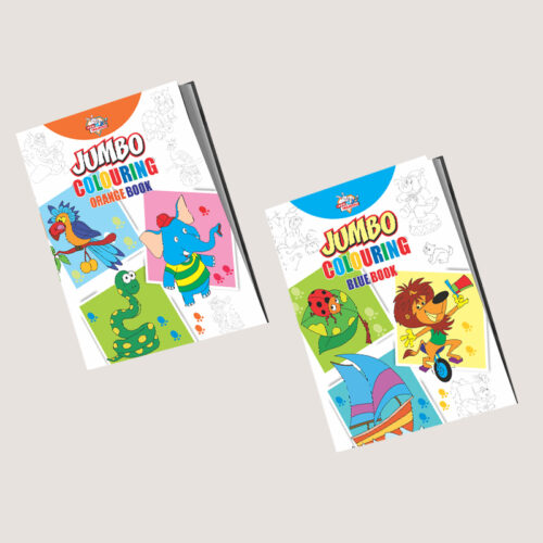 Jumbo Colouring Book For Kids : Orange|Blue (Best Gift To Children For Painting And Colouring)-0