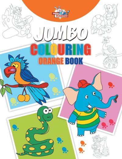 Jumbo Colouring Book for Kids : Orange|Blue (Best Gift to Children for Painting and Colouring)-11788