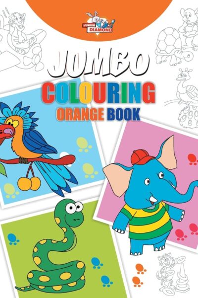 Jumbo Colouring Book for Kids : Orange|Blue (Best Gift to Children for Painting and Colouring)-11788