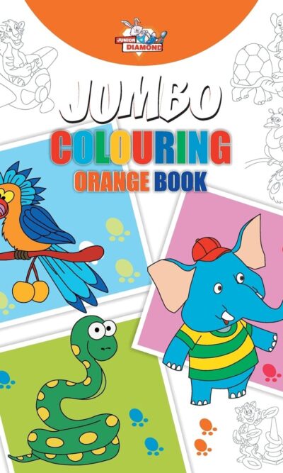 Jumbo Colouring Book for Kids : Orange|Blue (Best Gift to Children for Painting and Colouring)-11788