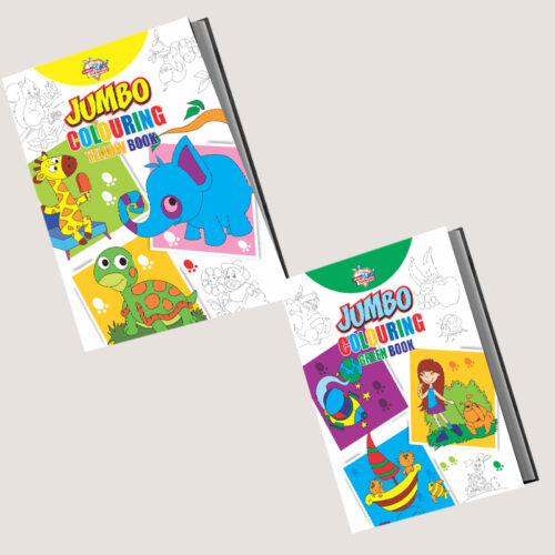 Jumbo Colouring Book For Kids : Green|Yellow (Best Gift To Children For Painting And Colouring)-0