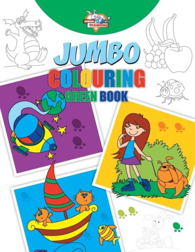 Jumbo Colouring Book for Kids : Green|Yellow (Best Gift to Children for Painting and Colouring)-11785