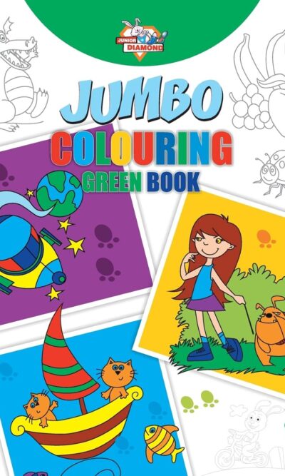 Jumbo Colouring Book for Kids : Green|Yellow (Best Gift to Children for Painting and Colouring)-11785