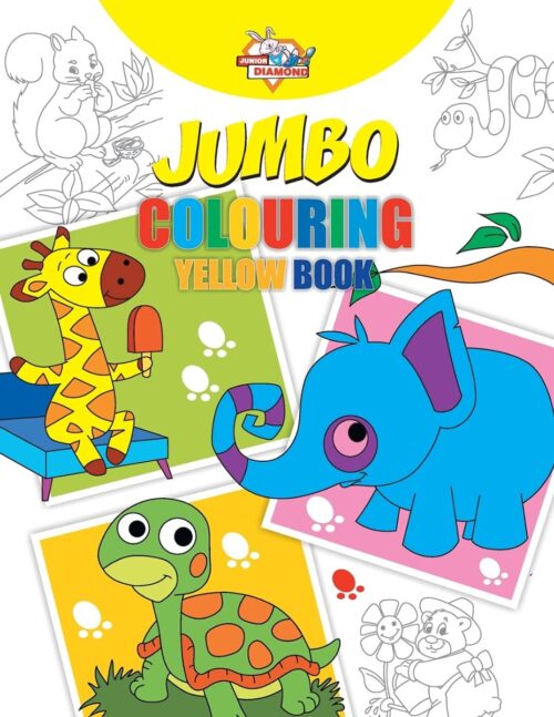 Jumbo Colouring Book For Kids : Green|Yellow (Best Gift To Children For Painting And Colouring)-11786