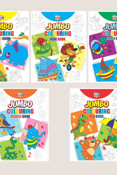 Jumbo Colouring Book for Kids : Orange|Red|Green|Yellow|Blue (Best Gift to Children for Painting and Colouring)-0