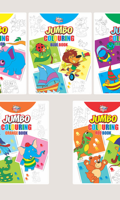 Jumbo Colouring Book for Kids : Orange|Red|Green|Yellow|Blue (Best Gift to Children for Painting and Colouring)-0