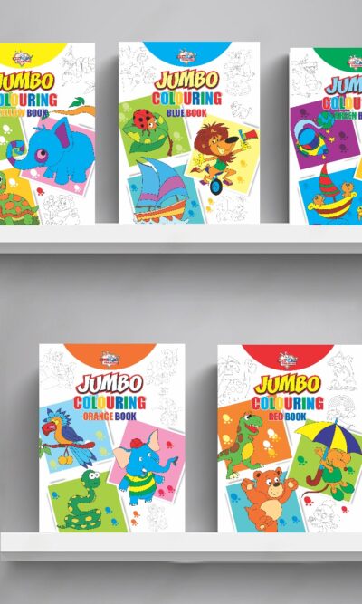 Jumbo Colouring Book for Kids : Orange|Red|Green|Yellow|Blue (Best Gift to Children for Painting and Colouring)-11791