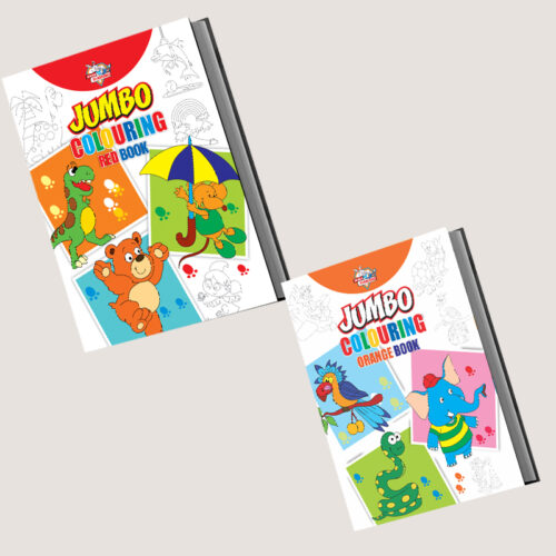 Jumbo Colouring Book For Kids : Orange|Red (Best Gift To Children For Painting And Colouring)-0