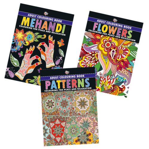 Colouring Book For Adults : Flowers|Mehandi|Patterns (Adult Colouring Books For Peace &Amp; Relaxation)-12211