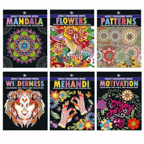 Colouring Book For Adults : Mandala|Flowers|Motivation|Mehandi|Wilderness|Patterns (Adult Colouring Books For Peace &Amp; Relaxation)-0