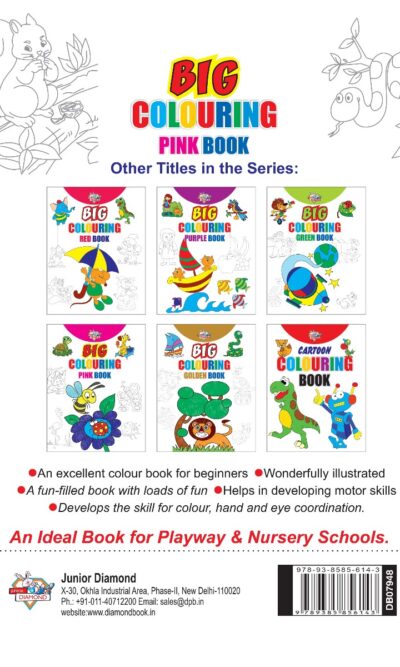 Big Colouring Pink Book for 5 to 9 years old | Kids Fun Activity and Colouring Book for Children -11628