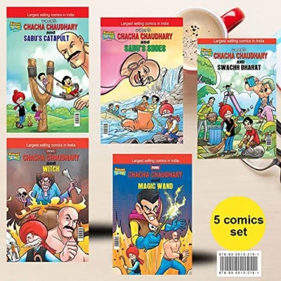 Chacha Chaudhary Comics in English ( Set of 5 Books-0