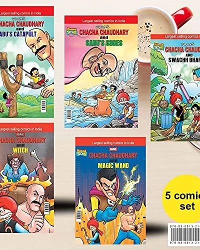 Chacha Chaudhary Comics in English ( Set of 5 Books-0