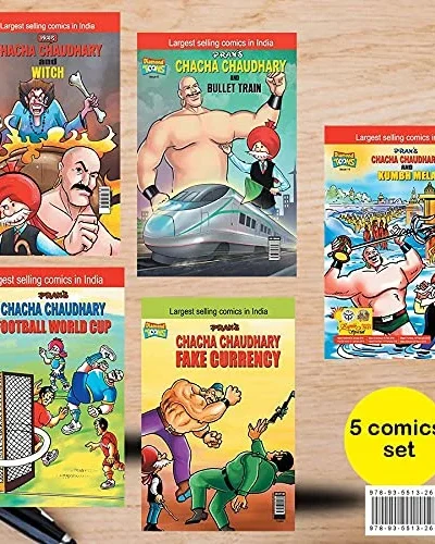 Chacha Chaudhary Comics in English (Set of 5 Books)-0