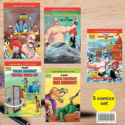 Chacha Chaudhary Comics in English (Set of 5 Books)-0