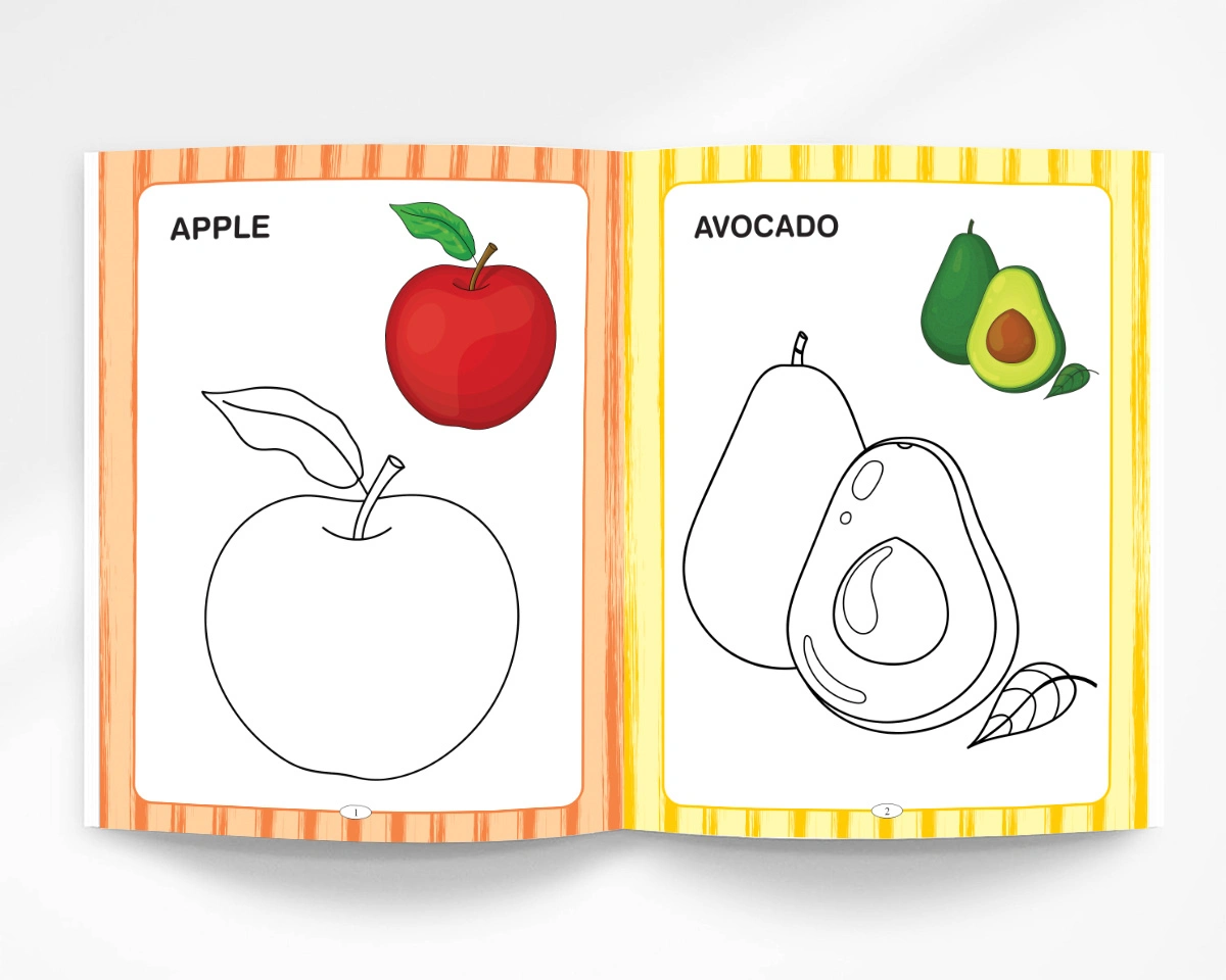 Fruits And Vegetables Colouring Book- Fun Learning Colouring Book for Kids | Colouring Book for Early Learners and Preschool-6